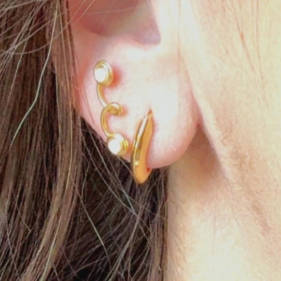 14k Gold Vermeil Opal Stud Earrings - Picture 3 of 13